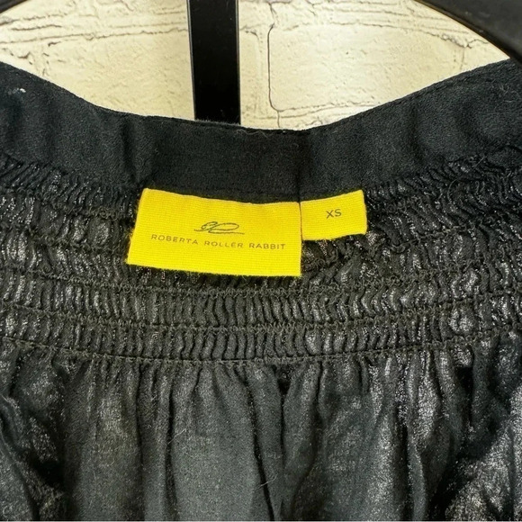 Roberta Roller Rabbit Black Embroidered Boho Top Size XS - Picture 3 of 6